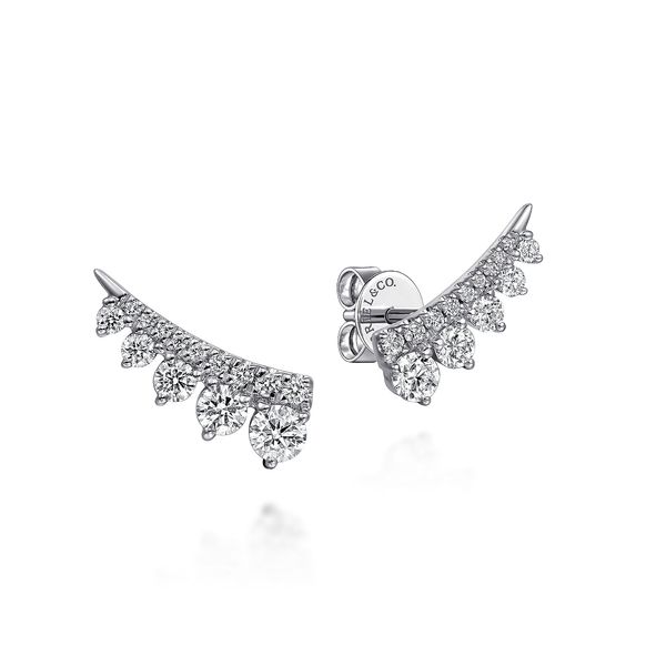 14K White Gold Diamond Ear Climber Earrings Mees Jewelry Chillicothe, OH