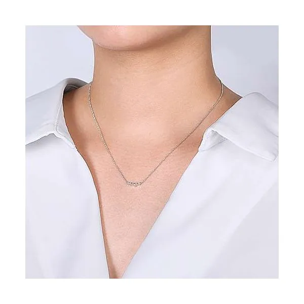 14K White Gold Diamond Constellation Bar Necklace Image 3 Mees Jewelry Chillicothe, OH