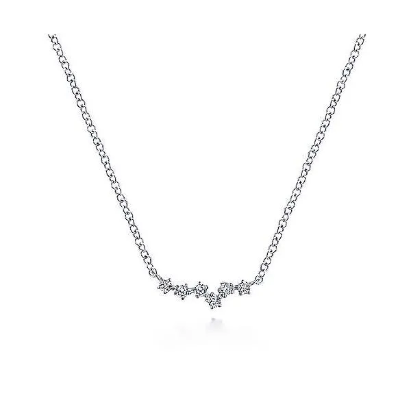 14K White Gold Diamond Constellation Bar Necklace Mees Jewelry Chillicothe, OH