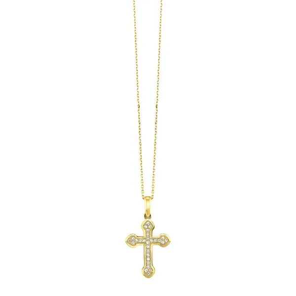 14kt Yellow Gold Diamond Cross Prendant Mees Jewelry Chillicothe, OH