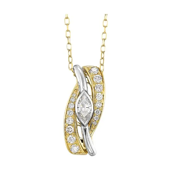 14Kt White Yellow Gold Diamond 1/2Ctw Pendant Mees Jewelry Chillicothe, OH