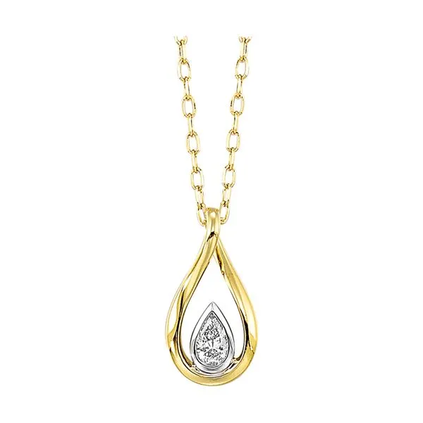 14Kt White Yellow Gold Diamond 1/10Ctw Pendant Mees Jewelry Chillicothe, OH