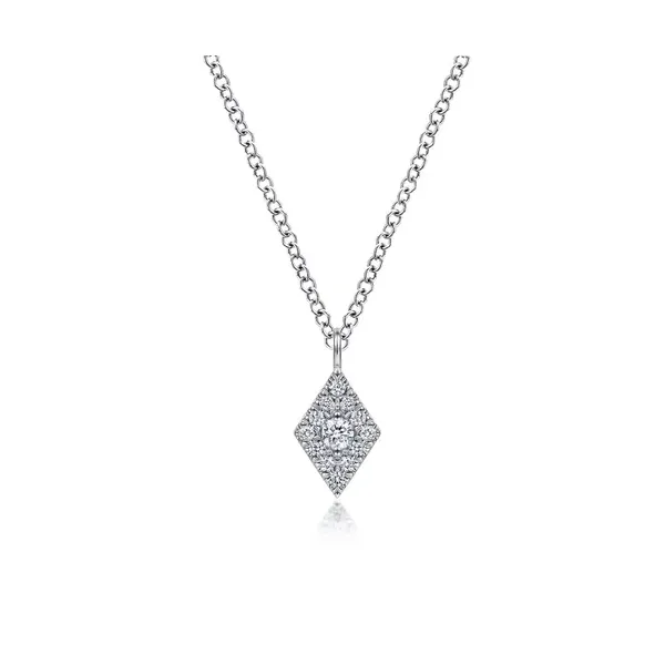 14K White Gold Pave Diamond Pendant Necklace Mees Jewelry Chillicothe, OH