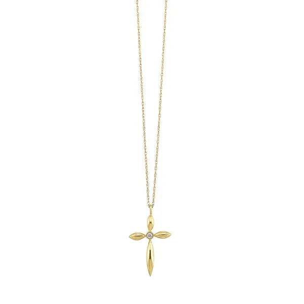 10kt Yellow Gold Diamond Cross Pendant Mees Jewelry Chillicothe, OH