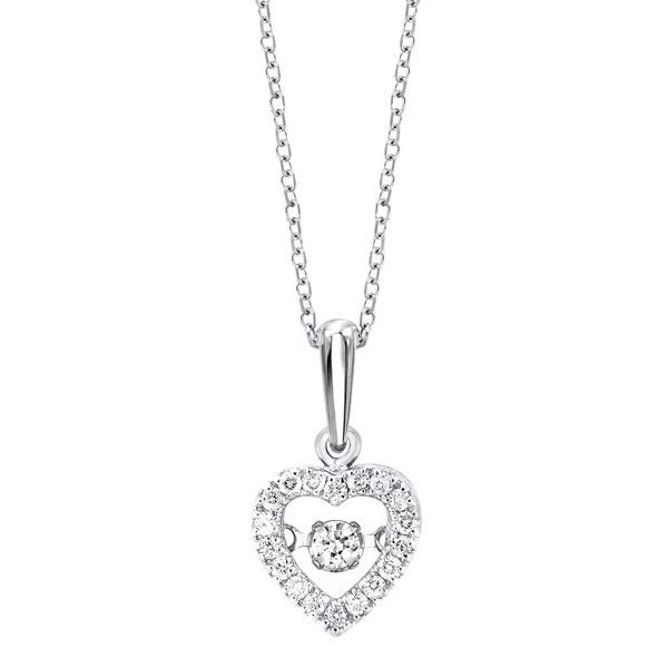 10kt White Gold 0.20ctw Diamond Heart Pendant Mees Jewelry Chillicothe, OH