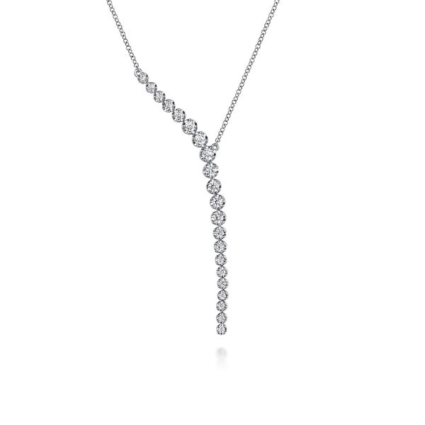 Lariat Y Necklace 14K White Gold Diamond 0.75ct Mees Jewelry Chillicothe, OH