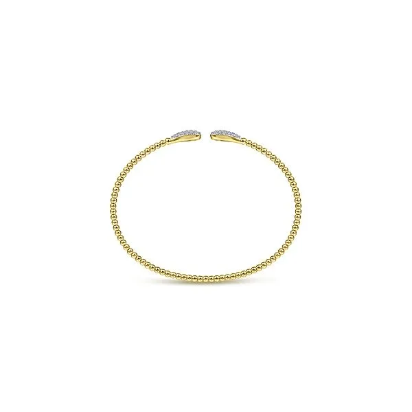 14K Yellow Gold Bujukan Diamond Teardrops Bangle Image 2 Mees Jewelry Chillicothe, OH