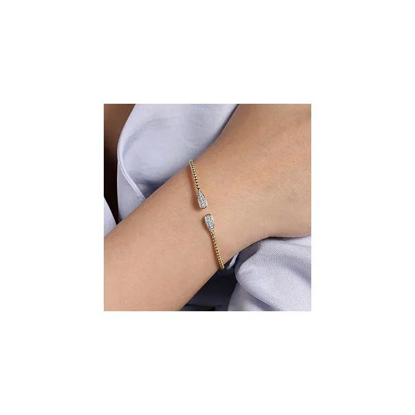 14K Yellow Gold Bujukan Diamond Teardrops Bangle Image 3 Mees Jewelry Chillicothe, OH