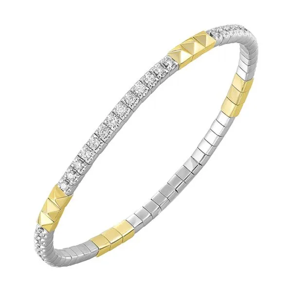 14Kt White Yellow Gold Diamond 1 1/2Ctw Bangle Mees Jewelry Chillicothe, OH