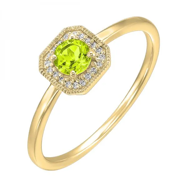 10kt Yellow Gold Peridot and Diamond Ring Mees Jewelry Chillicothe, OH