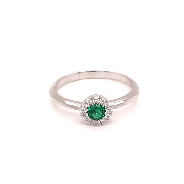 Sterling Silver created Green Emerald Ring Mees Jewelry Chillicothe, OH