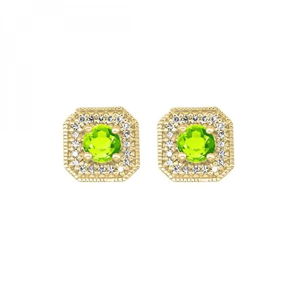 10kt Yellow Gold Peridot and Diamond Earrings Mees Jewelry Chillicothe, OH