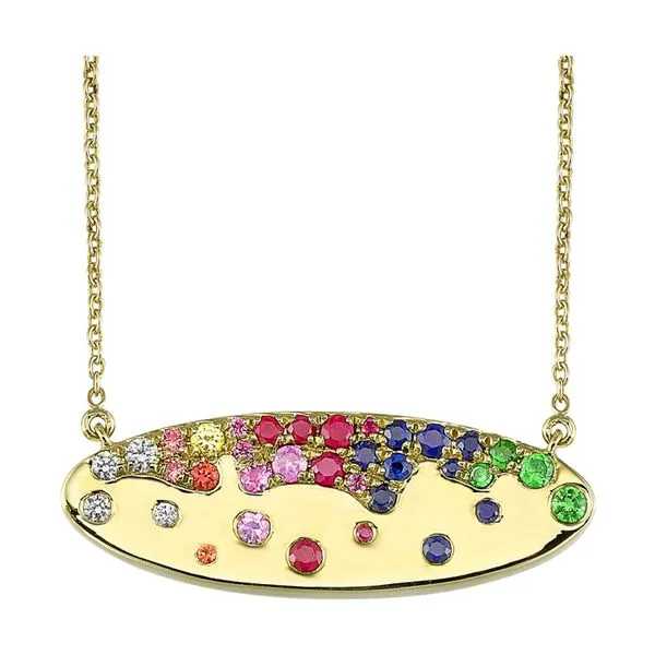 10Kt Yellow Gold & Mix Colorstone 5/8Ctw Necklace Mees Jewelry Chillicothe, OH
