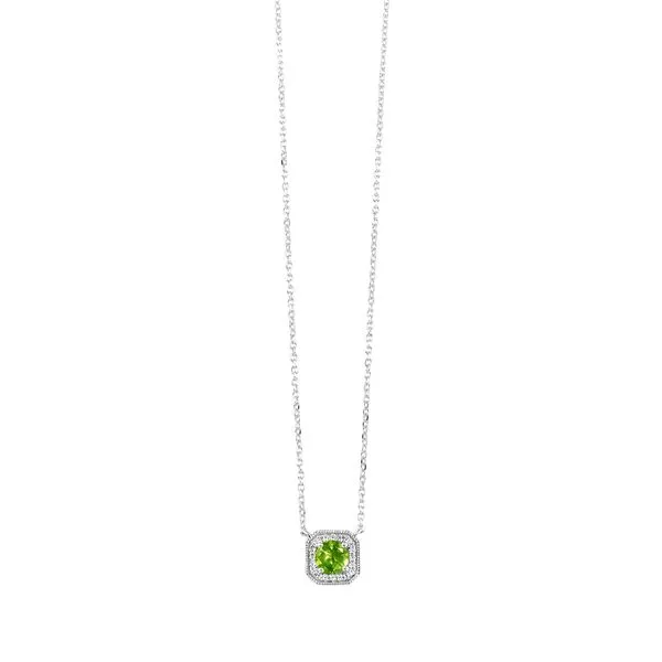 10kt White Gold Diamond and Peridot Pendant Mees Jewelry Chillicothe, OH