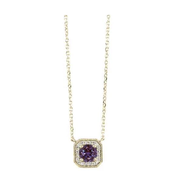 10kt Yellow Gold Diamond and synthetic Alexandrite Pendant Mees Jewelry Chillicothe, OH