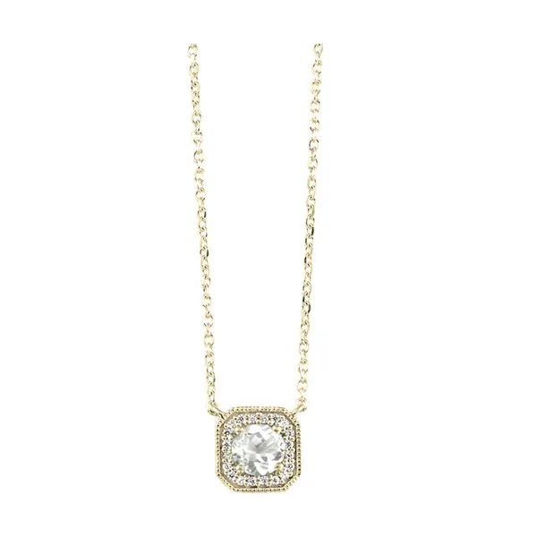 10kt Yellow Gold Diamond and White Topaz Pendant Mees Jewelry Chillicothe, OH