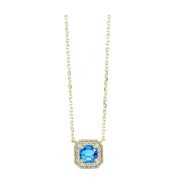10kt Yellow Gold Diamond and Blue Topaz Pendant Mees Jewelry Chillicothe, OH