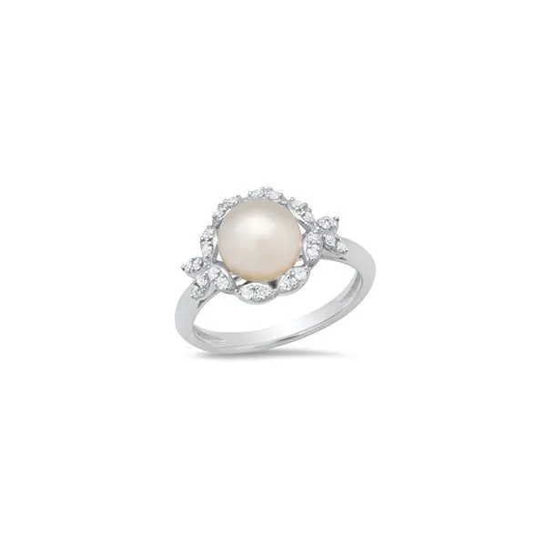 10kt White Gold Pearl and Diamond Ring Mees Jewelry Chillicothe, OH