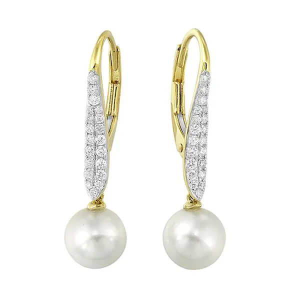 14Kt Yellow Gold Diamond 1/4Ctw & Pearl Earring Mees Jewelry Chillicothe, OH