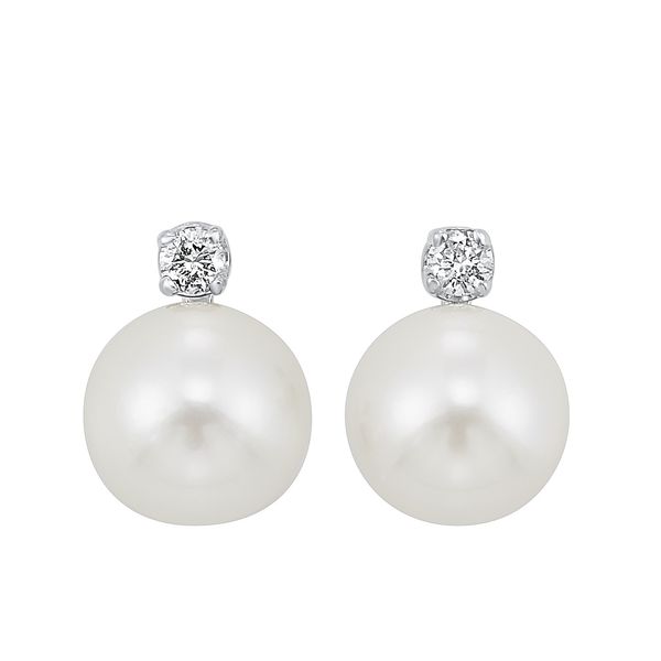 Akoya Pearl and Diamond Earrings Mees Jewelry Chillicothe, OH