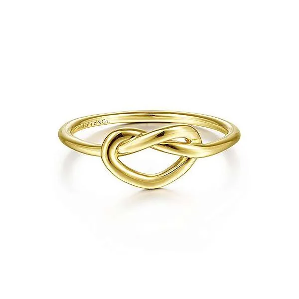 14K Yellow Gold Twisted Heart Pretzel Ring Mees Jewelry Chillicothe, OH