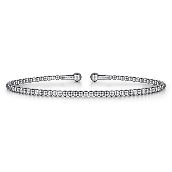 Split 14K White Gold Beaded Bujukan Bangle Mees Jewelry Chillicothe, OH