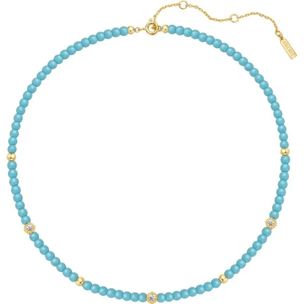 Gold Lab Created Turquoise Necklace Mees Jewelry Chillicothe, OH