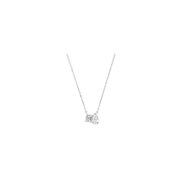 Sterling Silver 1ctw LAB DIAMOND Pendant With 18