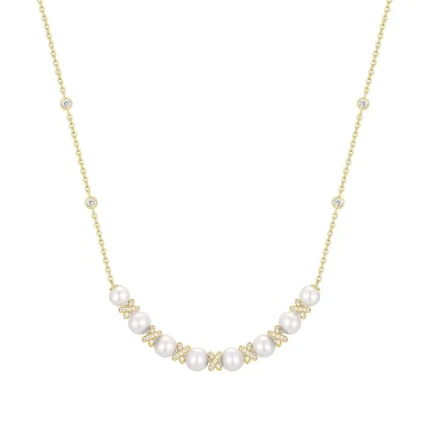 Gold Sparkling Braided Shell Pearl Necklace Mees Jewelry Chillicothe, OH