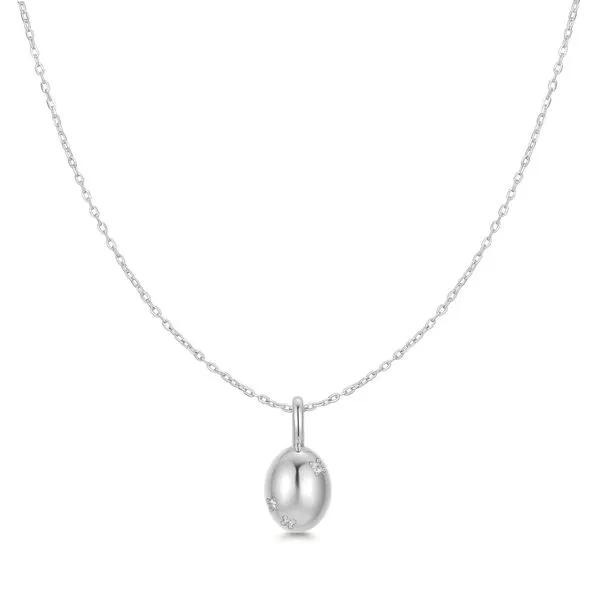 Silver Floral Oval Pendent Necklace Mees Jewelry Chillicothe, OH
