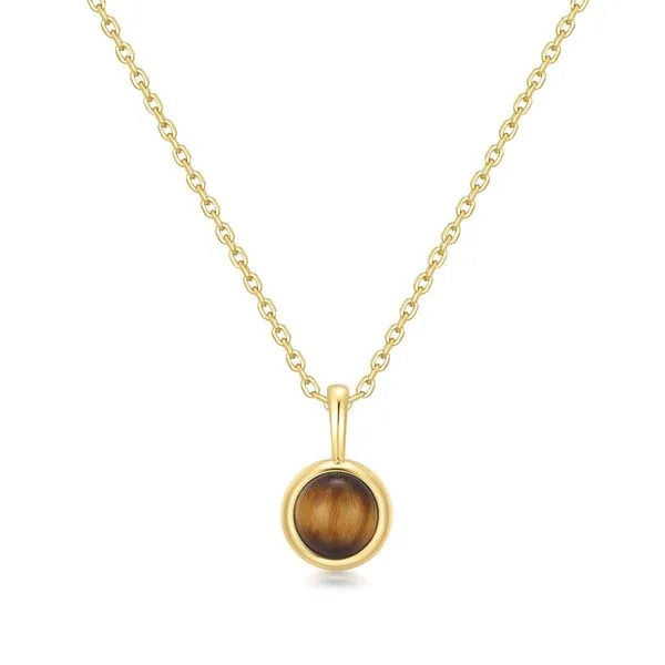 Gold Tiger Eye Pendant Necklace Mees Jewelry Chillicothe, OH