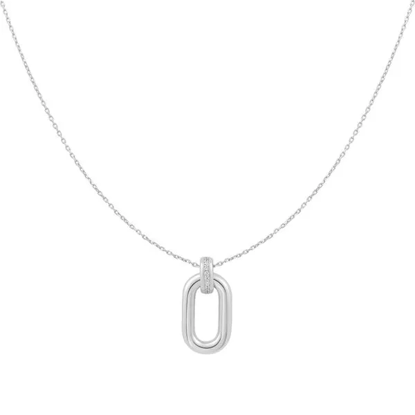 Silver Oval Hoop Pendant Necklace Mees Jewelry Chillicothe, OH