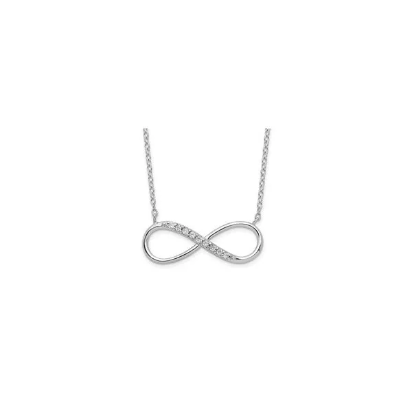 Sterling Silver Rhodium-plated with CZ Infinity Necklace Mees Jewelry Chillicothe, OH