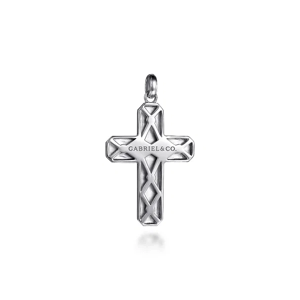 925 Sterling Silver Geometric Cross Pendant Image 2 Mees Jewelry Chillicothe, OH