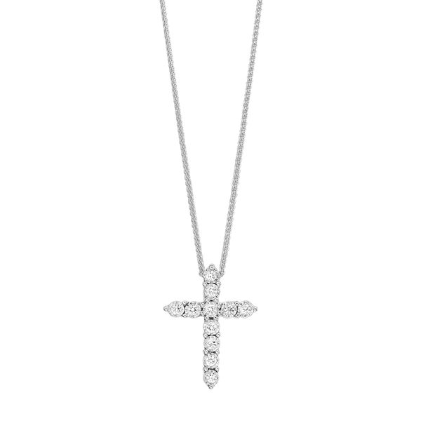 Sterling Silver Cross Pendant With 0.10Tw Round Diamonds Mees Jewelry Chillicothe, OH