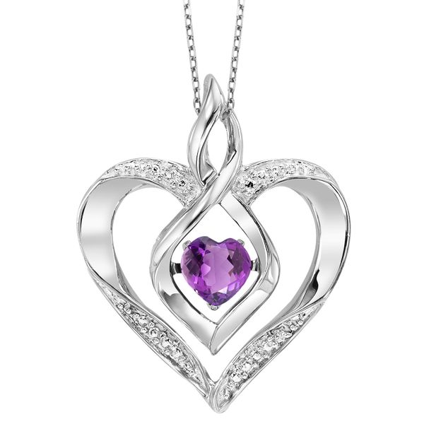 Sterling Silver created Amethyst and Diamond Pendant Mees Jewelry Chillicothe, OH