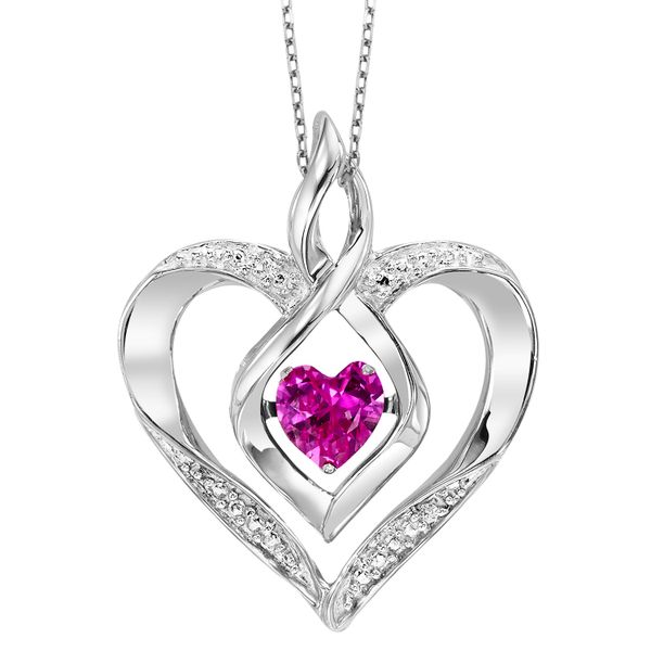 Sterling Silver created Pink Topaz and Diamond Pendant Mees Jewelry Chillicothe, OH