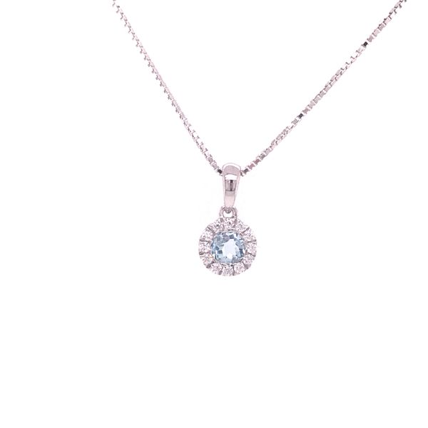 Sterling Silver Pendant with a Sky Blue Topaz and Cubic Zirconium Stones Mees Jewelry Chillicothe, OH