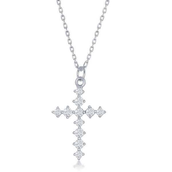 Sterling Silver, CZ Cross Necklace Mees Jewelry Chillicothe, OH