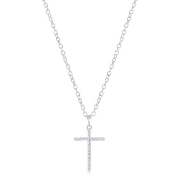 Sterling Silver, Diamond Cross Necklace Mees Jewelry Chillicothe, OH