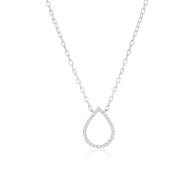 Sterling Silver Pearshaped Diamond Necklace Mees Jewelry Chillicothe, OH