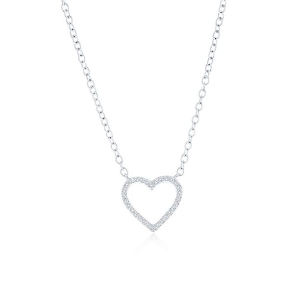 Sterling Silver, Heart Diamond Necklace Mees Jewelry Chillicothe, OH