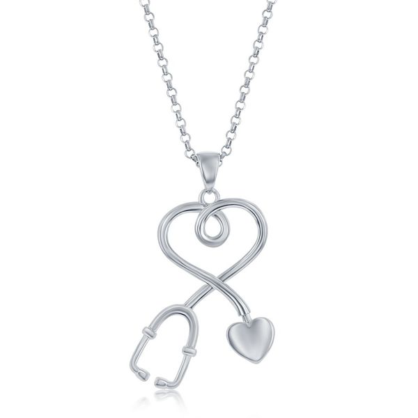 Sterling Silver, Heart Stethoscope Pendant Mees Jewelry Chillicothe, OH