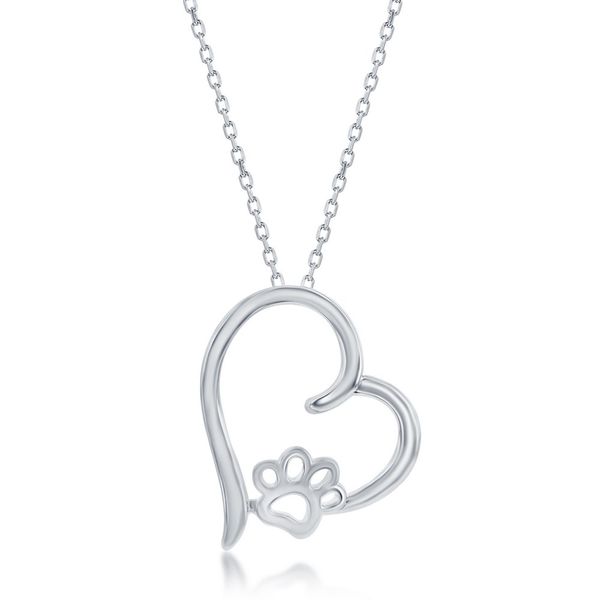Sterling Silver, Heart Paw Print Pendant Mees Jewelry Chillicothe, OH