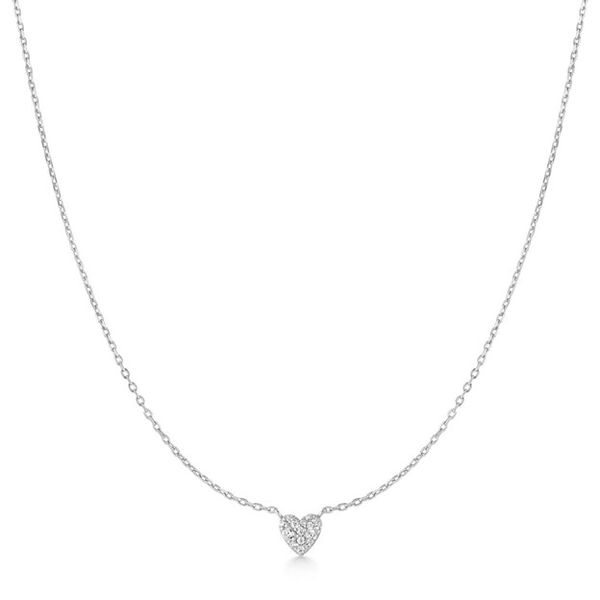 Silver Pavé Heart Necklace Mees Jewelry Chillicothe, OH