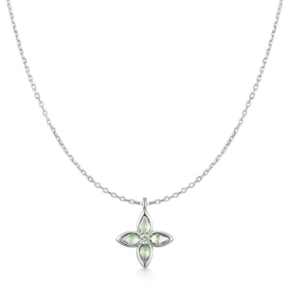Silver Mint Green Lucky Clover Necklace Mees Jewelry Chillicothe, OH