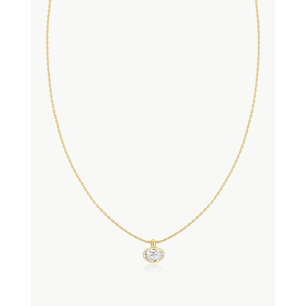 925 Sterling Silver with14kt Gold Plating Bezel Organic Pebble Necklace Mees Jewelry Chillicothe, OH