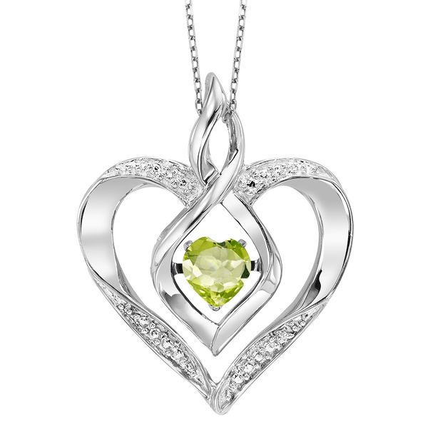 Sterling Silver created Peridot and Diamond Pendant Mees Jewelry Chillicothe, OH