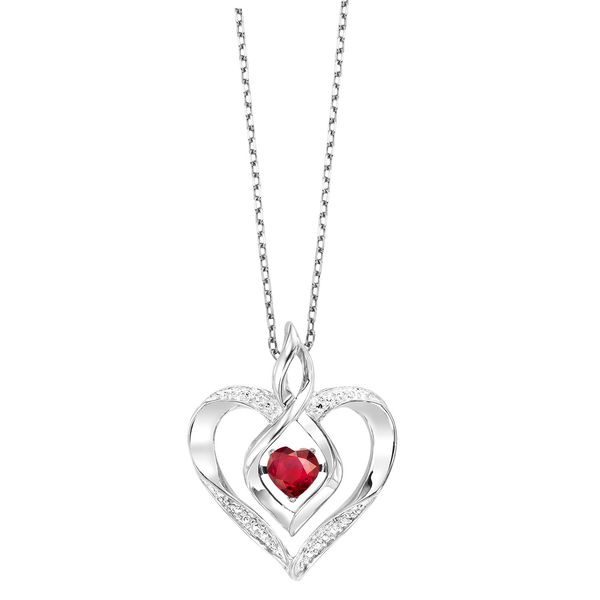 Sterling Silver created Garnet and Diamond Pendant Mees Jewelry Chillicothe, OH