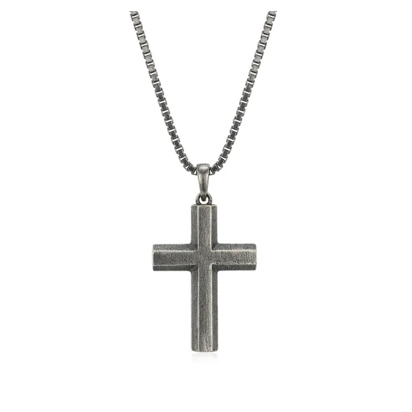 Eclipse Oxidized Finish Sterling Silver Cross Pendant Necklace Mees Jewelry Chillicothe, OH